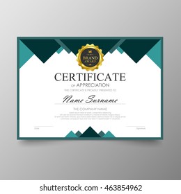 Certificate template awards diploma background vector modern value design and luxurious elegant.Illustration layout cover leaflet horizontal in A4 size pattern.