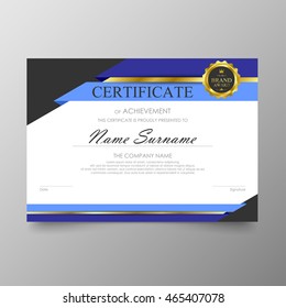 certificate template awards diploma background vector modern value design and luxurious elegant.Illustration layout cover leaflet horizontal in A4 size pattern.