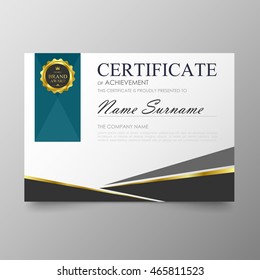 Certificate template awards diploma background vector modern value design and luxurious elegant.Illustration layout cover leaflet horizontal in A4 size pattern.