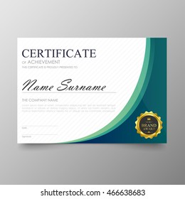 Certificate template awards diploma background vector modern value design and luxurious elegant.Illustration layout cover leaflet horizontal in A4 size 