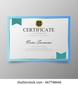 Certificate template awards diploma background vector modern value design and luxurious elegant.Illustration layout cover leaflet horizontal in A4 size pattern.