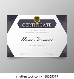 Certificate template awards diploma background vector modern value design and luxurious elegant.Illustration layout cover leaflet horizontal in A4 size pattern.