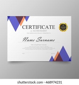Certificate template awards diploma background vector modern value design and luxurious elegant.Illustration layout cover leaflet horizontal in A4 size pattern.
