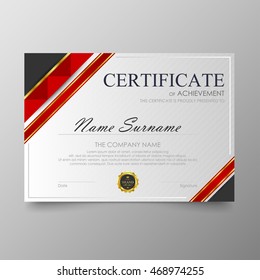 Certificate template awards diploma background vector modern value design and luxurious elegant.Illustration layout cover leaflet horizontal in A4 size pattern.