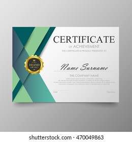 Certificate template awards diploma background vector modern value design and luxurious elegant.Illustration layout cover leaflet horizontal in A4 size pattern.