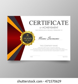 Certificate template awards diploma background vector modern value design and luxurious elegant.Illustration layout cover leaflet horizontal in A4 size pattern.