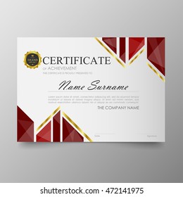 Certificate template awards diploma background vector modern value design and luxurious elegant.Illustration layout cover leaflet horizontal in A4 size pattern.