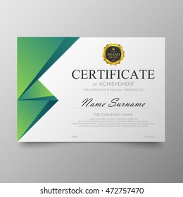 Certificate template awards diploma background vector modern value design and luxurious elegant.Illustration layout cover leaflet horizontal in A4 size pattern.
