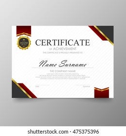 Certificate template awards diploma background vector modern value design and luxurious elegant.Illustration layout cover leaflet horizontal in A4 size pattern.