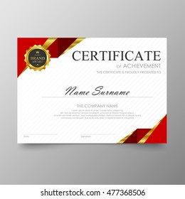 Certificate template awards diploma background vector modern value design and luxurious elegant.Illustration layout cover leaflet horizontal in A4 size pattern.
