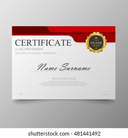 Certificate template awards diploma background vector modern value design and luxurious elegant.Illustration layout cover leaflet horizontal in A4 size pattern.