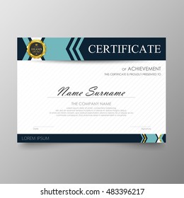 Certificate template awards diploma background vector modern value design and luxurious elegant.Illustration layout cover leaflet horizontal in A4 size pattern.