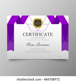 Certificate template awards diploma background vector modern value design and luxurious elegant.Illustration layout cover leaflet horizontal in A4 size pattern.