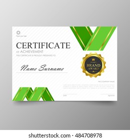 Certificate template awards diploma background vector modern value design and luxurious elegant.Illustration layout cover leaflet horizontal in A4 size pattern.