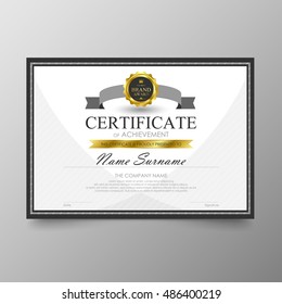 Certificate template awards diploma background vector modern value design and luxurious elegant.Illustration layout cover leaflet horizontal in A4 size pattern.