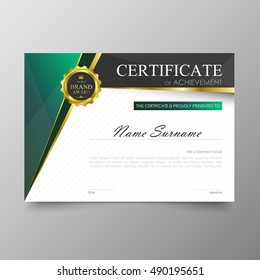 Certificate template awards diploma background vector modern value design and luxurious elegant.Illustration layout cover leaflet horizontal in A4 size pattern.