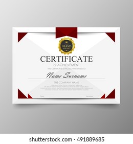 Certificate template awards diploma background vector modern value design and luxurious elegant.Illustration layout cover leaflet horizontal in A4 size pattern.