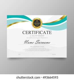 Certificate template awards diploma background vector modern value design and luxurious elegant.Illustration layout cover leaflet horizontal in A4 size pattern.