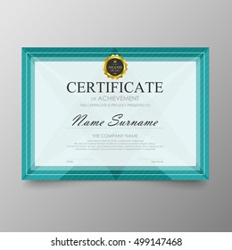 Certificate template awards diploma background vector modern value design and luxurious elegant.Illustration layout cover leaflet horizontal in A4 size pattern.