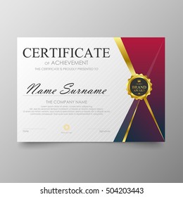 Certificate Appreciation Award Diploma Design Template Stock Vector ...