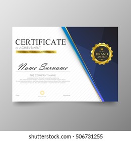 Certificate template awards diploma background vector modern value design and luxurious elegant.Illustration layout cover leaflet horizontal in A4 size pattern.