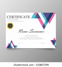 Certificate template awards diploma background vector modern value design and luxurious elegant.Illustration layout cover leaflet horizontal in A4 size pattern.