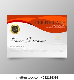 Certificate template awards diploma background vector modern value design and luxurious elegant.Illustration layout cover leaflet horizontal in A4 size pattern.
