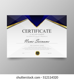 Certificate template awards diploma background vector modern value design and luxurious elegant.Illustration layout cover leaflet horizontal in A4 size pattern.