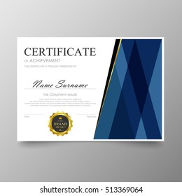 Certificate template awards diploma background vector modern value design and luxurious elegant.Illustration layout cover leaflet horizontal in A4 size pattern.