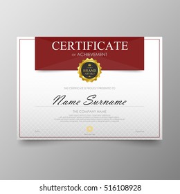 Certificate template awards diploma background vector modern value design and luxurious elegant.Illustration layout cover leaflet horizontal in A4 size pattern.
