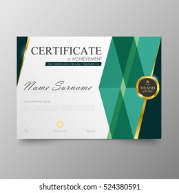 Plantilla de certificado entrega diploma de fondo de diseño de valor moderno y lujoso elegante.Diseño de ilustración portada horizontal en el modelo de tamaño A4.