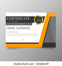 Certificate template awards diploma background vector modern value design and luxurious elegant.Illustration layout cover leaflet horizontal in A4 size pattern.