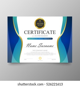 Certificate template awards diploma background vector modern value design and luxurious elegant.Illustration layout cover leaflet horizontal in A4 size pattern.