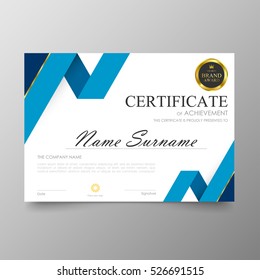 Certificate template awards diploma background vector modern value design and luxurious elegant.Illustration layout cover leaflet horizontal in A4 size pattern.
