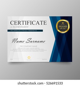 Certificate template awards diploma background vector modern value design and luxurious elegant.Illustration layout cover leaflet horizontal in A4 size pattern.
