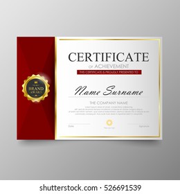 Certificate template awards diploma background vector modern value design and luxurious elegant.Illustration layout cover leaflet horizontal in A4 size pattern.
