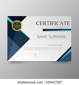 Certificate template awards diploma background vector modern value design and luxurious elegant.Illustration layout cover leaflet horizontal in A4 size pattern.