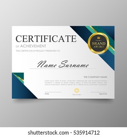 Certificate template awards diploma background vector modern value design and luxurious elegant.Illustration layout cover leaflet horizontal in A4 size pattern.