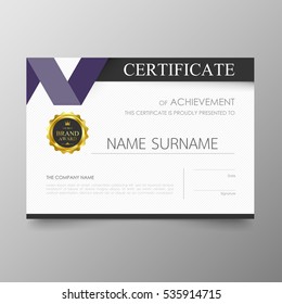 Certificate template awards diploma background vector modern value design and luxurious elegant.Illustration layout cover leaflet horizontal in A4 size pattern.