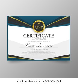 Certificate template awards diploma background vector modern value design and luxurious elegant.Illustration layout cover leaflet horizontal in A4 size pattern.