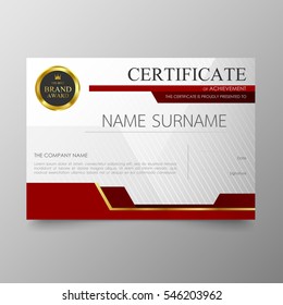 Certificate template awards diploma background vector modern value design and luxurious layout.  leaflet cover elegant horizontal Illustration in A4 size pattern.