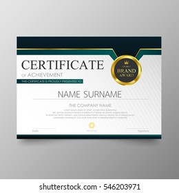 Certificate template awards diploma background vector modern value design and luxurious layout.  leaflet cover elegant horizontal Illustration in A4 size pattern.