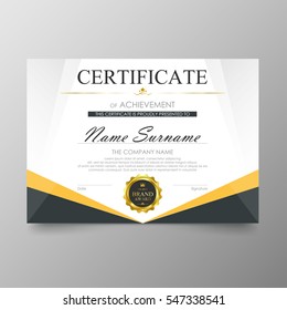 Certificate template awards diploma background vector modern value design and luxurious layout.  leaflet cover elegant horizontal Illustration in A4 size pattern.