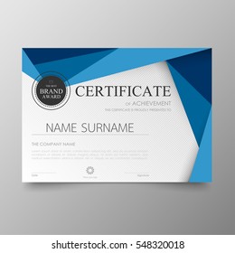 Certificate template awards diploma background vector modern value design and luxurious layout.  leaflet cover elegant horizontal Illustration in A4 size pattern.
