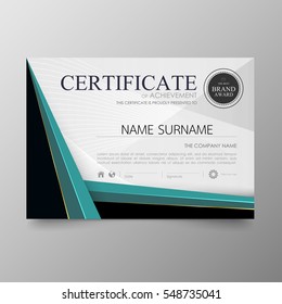 Certificate template awards diploma background vector modern value design and luxurious layout.  leaflet cover elegant horizontal Illustration in A4 size pattern.