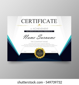 
Certificate template awards diploma background vector modern value design and luxurious layout.  leaflet cover elegant horizontal Illustration in A4 size pattern.