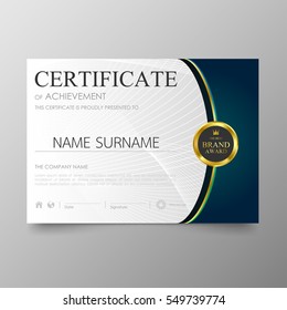 
Certificate template awards diploma background vector modern value design and luxurious layout.  leaflet cover elegant horizontal Illustration in A4 size pattern.