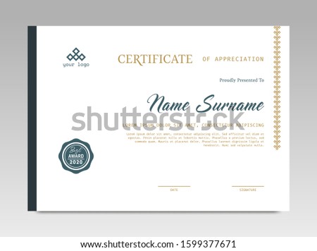 Certificate template awards diploma background vector modern design simple elegant and luxurious elegant. layout horizontal in A4 size
