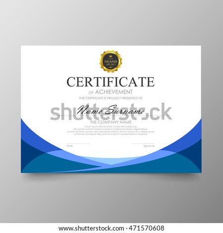 Certificate template awards diploma background vector modern value design and luxurious elegant.Illustration layout cover leaflet horizontal in A4 size pattern.