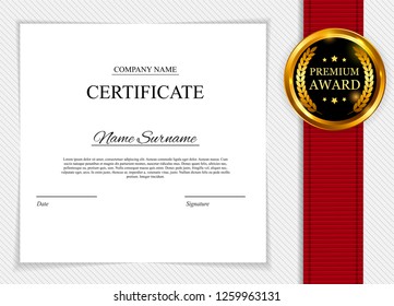 Certificate template Background. Award diploma design blank. Vector Illustration EPS10